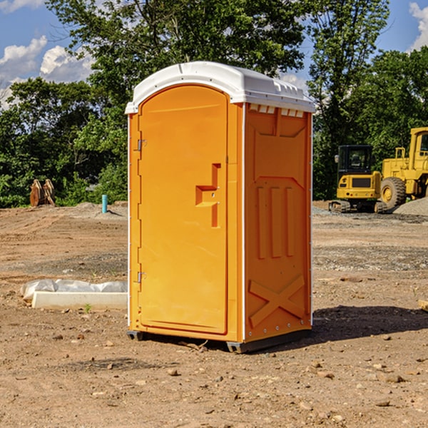 how often are the portable restrooms cleaned and serviced during a rental period in Dunlap CA